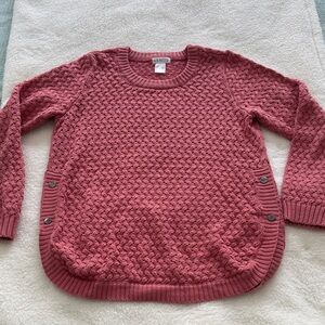 VENUS Textured Knit Salmon Sweater, XS